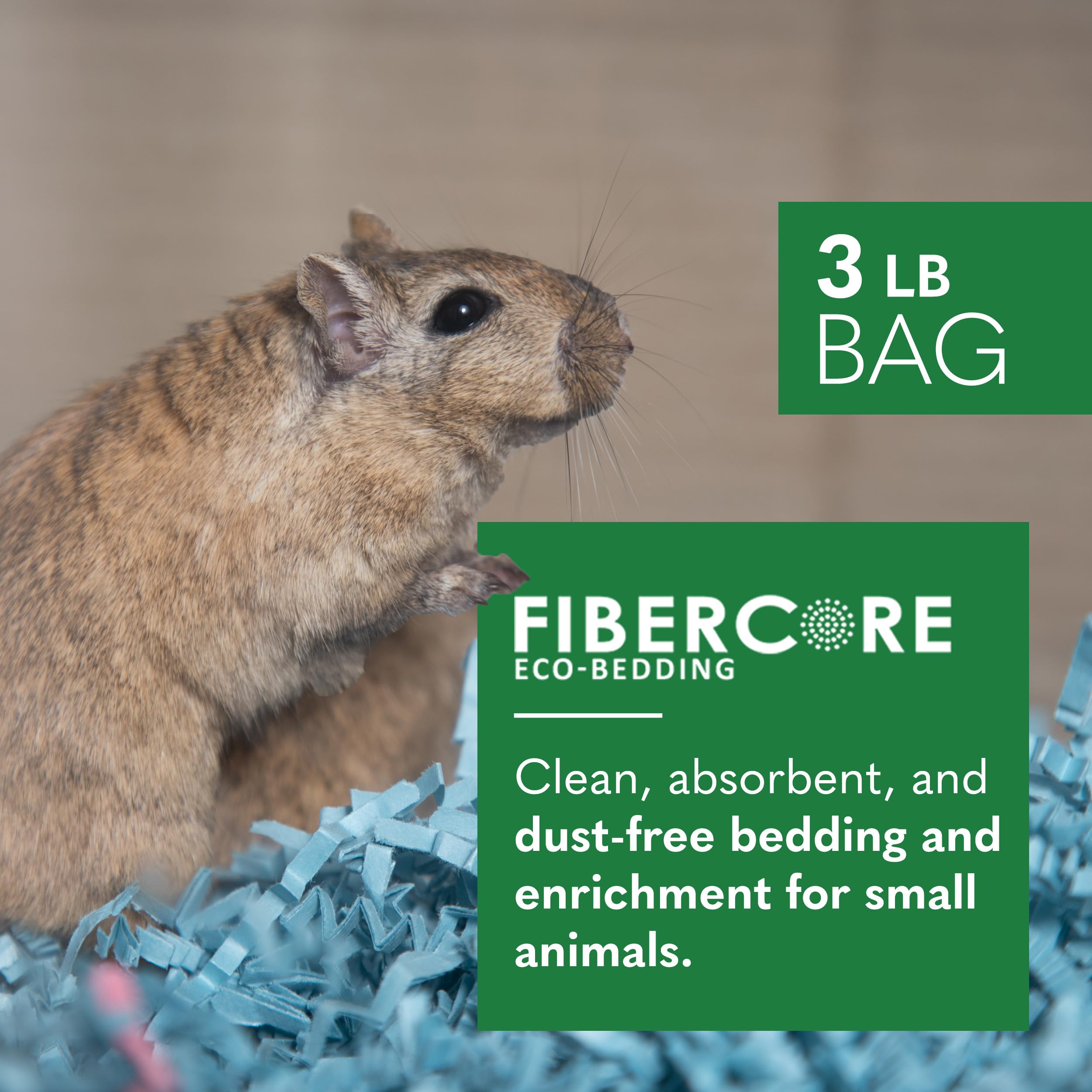 ECO BEDDING 99% Dust Free Paper Bedding for Small Pets and Birds, Blue, 3 lb (Expands to 60 L)